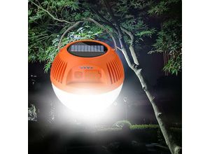 0961760616064 - Solar-Camping-Laterne wiederaufladbare USB-LED-Taschenlampe wasserfestes Notlicht 3 Modi Zeltlicht Outdoor-Suchlicht für Stromausfälle Angeln