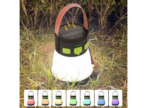 0961760616187 - Qiedie - Wiederaufladbare 7800 mAh Solar-Camping-Laterne 1500 Lumen 8 Helligkeitsmodi mit rgb und Taschenlampe für Notfall-Angeln