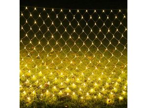 0962061785503 - Led Lichternetz Deko Lichtervorhang Lichterkette Hochzeit Lichterketten Fenster Beleuchtung 8 Modi IP44 für Weihnachten Party Außen Innen Warmweiß