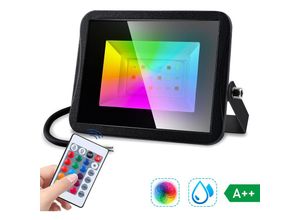 0962061815163 - Rgb Fluter Strahler Leucht Outdoor IP67 Dimmbar 160-265V Garten Scheinwerfer 20W - Schwarz - Hengda