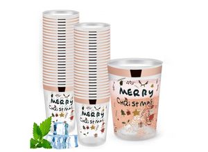 0962061974297 - Vingo - 50X Trinkbecher Einwegbecher pp Plastikbecher Weihnachten Feiern 035L Mehrweg Party Cups Camping Coffee - Transparent