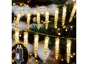 0962061974556 - Vingo - led Eiszapfen Eisregen Lichterkette Garten Deko Festlich Außenbereich 40 LEDs Warmweiß - Warmweiß