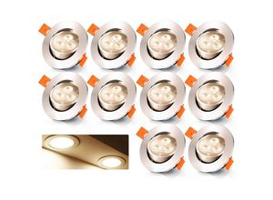 0962061975232 - 10er led Einbaustrahler Deckeneinbauleuchte Set Einbauleuchte Deckenleuchte Einbauspot Deckenspot IP20 245LM Strahler Warmweiß 3W - Warmweiß - Vingo