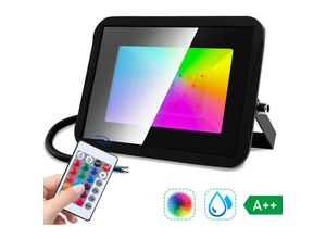 0962061975799 - Rgb Fluter Strahler Leucht Outdoor IP67 Dimmbar 160-265V Garten Scheinwerfer 50W - Schwarz - Vingo