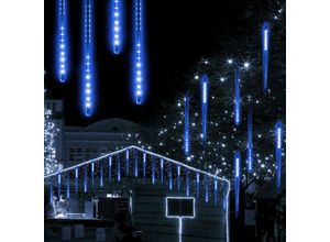 0962062000490 - Led Meteorschauer Eiszapfen Weihnachts Lichterkette Lichterregen Sternen Stripblau - Swanew