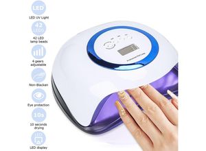0962062000803 - 168W led uv Nagel Lampe Nageltrockner Nagellampe Gel Lichthärtungsgerät Nagellacktrockner mit 4 Timer - Weiß - Swanew