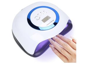 0962062003927 - 168W led uv Nagel Lampe Nageltrockner Nagellampe Gel Lichthärtungsgerät Nagellacktrockner mit 4 Timer - Weiß - Vingo