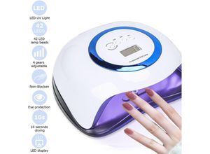 0962062003941 - 168W LED UV Nagel Lampe Nageltrockner Nagellampe Gel Lichthärtungsgerät Nagellacktrockner mit 4 Timer - Weiß