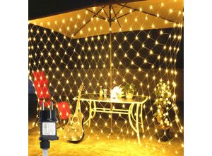 0962062010284 - Randaco - swanew led Guirlande lumineuses led lumière net éclairage décoration rideau IP44 fête de Noël extérieur intérieur Blanc chaud 2x2M