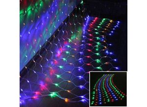 0962062076525 - Tolletour - led Lichternetz Außen und Innen mit 8 Leuchtmodi Lichterkette Netz IP44 Wasserdicht für Weihnachten Halloween Garten Hochzeitsfeier rgb
