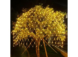 0962062083622 - Led Lichternetz Außen und Innen mit 8 Leuchtmodi Lichterkette Netz IP44 Wasserdicht für Weihnachten Halloween Garten Hochzeitsfeier Warmweiß 2x2M