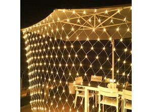 0962062083646 - Led Lichternetz Außen und Innen mit 8 Leuchtmodi Lichterkette Netz IP44 Wasserdicht für Weihnachten Halloween Garten Hochzeitsfeier Warmweiß 3x2M