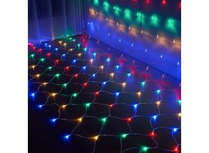 0962062083653 - Led Lichternetz Außen und Innen mit 8 Leuchtmodi Lichterkette Netz IP44 Wasserdicht für Weihnachten Halloween Garten Hochzeitsfeier rgb 3x2M