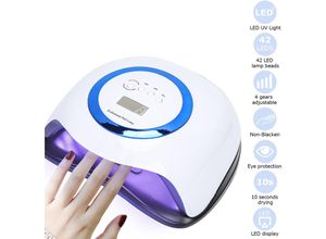 0962062117976 - 168W led uv Nagel Lampe Nageltrockner Nagellampe Gel Lichthärtungsgerät Nagellacktrockner mit 4 Timer - Weiß - Hengda