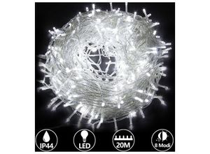 0962062119833 - 20m 200 led Guirlande Lumineuse Lumières de Noël Éclairage Luminaire Étanche Blanc Froid - Tolletour