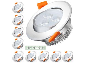 0962063026185 - Vingo - 10X 3W Kaltweiß led Einbaustrahler Deckenstrahler Einbauleuchten Decke led Deckenspots Spots Deckenleuchte Einbauspots Einbauleuchten für das