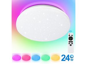 0962063026611 - LED Deckenleuchte Sternenhimmel Deckenlampe Wohnzimmer Büro Badleuchte 24W RGB - Weiß