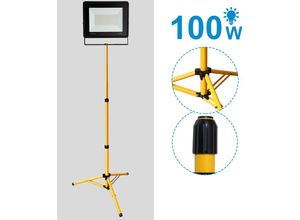 0962063027977 - LED Fluter Baustrahler Arbeitsleuchten Strahler Flutlicht mit Stativ 100W Kaltweiß