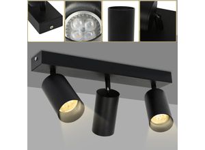 0962063032667 - Deckenleuchte Deckenleuchten Drehbar 3-flammig Wand-Lampe Modern Ultraslim led Deckenstrahler - Schwarz - Swanew