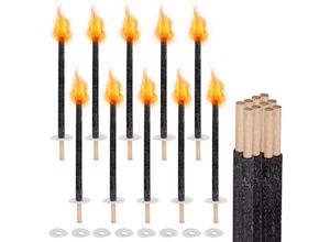 0962063056878 - Torche jardin Lot de 50 torches à cire Durée de combustion 90 minutes Lampes de jardin à manche extra long 42cm - Swanew