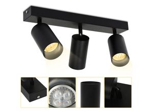 0962063370394 - Deckenleuchte Deckenleuchten Drehbar 3-flammig Wand-Lampe Modern Ultraslim led Deckenstrahler - Schwarz - Tolletour