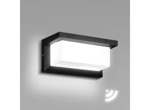 0962063390347 - Hengda - 18W led Wandlampe IP65 Sensor Deko Außenleuchte Wandleuchte - Schwarz