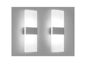 0962063465038 - 2X 12W Applique Murale led Extérieure intérieur moderne Escalier spot mural Couloir Lampe Up Down Lumière Déco jardin Blanc Froid - Tolletour