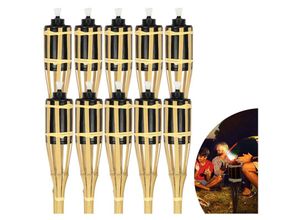 0962063469739 - Swanew - Hengda Gartenfackeln Set 20x Lampen Fackeloel Docht 90cm Bambus Ölfackeln für draußen Lampenöl für fackeln Flammen Feuer Party Deko