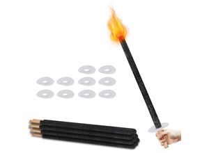 0962063474474 - TolleTour Fackeln 42cm Flammenherz Kinderfackel Wachsfackeln Brennzeit 45 Min 100x