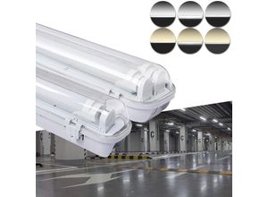 0962063475488 - Tolletour - led Feuchtraumleuchte 60cm 18W KaltWeiß für Außenanwendungen 2x T8 Lampe Wannenleuchte mit Gehäuse höchsten Lichtkomfort IP65 - KaltWeiß