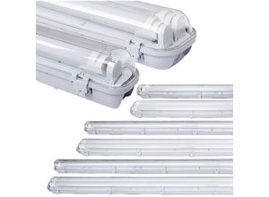 0962063513913 - Led Feuchtraumleuchte 150cm 24W Neutralweiß für Außenanwendungen 2x T8 Lampe Wannenleuchte mit Gehäuse höchsten Lichtkomfort IP65 - Neutralweiß