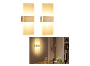 0962063594738 - Swanew - 2X Applique murale led 6W Lampe de couloir Intérieur Spot mural Extérieur Lampe de couloir Blanc chaud