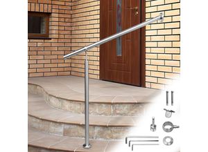 0962063634762 - Swanew - Rampe descalier en Acier affiné Rambarde Main Courante Balustrade Escalier Pied de support 100cm