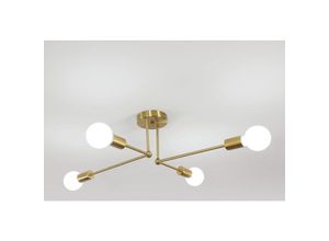 0967435616605 - Moderne Sputnik Pendelleuchte mit 4 Lichtern E27 Industrie-Design für Schlafzimmer Küche Flur (Leuchtmittel nicht inklusive) - Gold - Comely