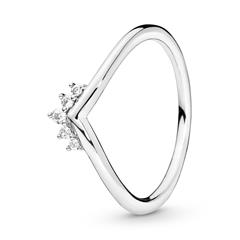 1004337500003 - Wishbone Ring Tiara aus Sterlingsilber mit Zirkonia