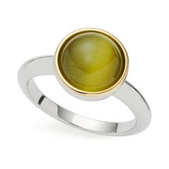 1005034300002 - Ring Annika aus Edelstahl mit Catseye-Cabochon