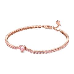 1005057500007 - Damenarmband mit rosafarbenen Kristallen ROSE