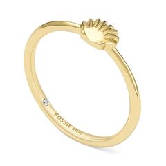 1005165900003 - Ring Georgia Muschel für Damen aus Edelstahl IP Gold