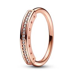 1005316300003 - ID Ring für Damen mit Zirkonia rosévergoldet