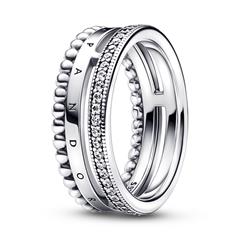 1005316500007 - Ring Signature für Damen aus 925er Silber mit Zirkonia