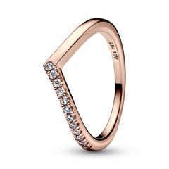 1005357100006 - Ring Wishbone für Damen rosé mit Zirkonia