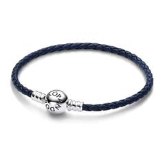 1005542800001 - Lederarmband dunkelblau Kugelverschluss 925er Silber