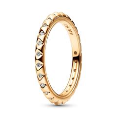 1005640900009 - ME Pyramiden Ring für Damen mit Zirkonia IP Gold