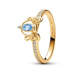 1005670900000 - Vergoldeter Disney Cinderella Ring mit blauem Zirkonia