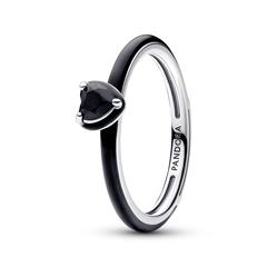 1005671500001 - Black Chakra Heart Ring aus 925er Silber Emaille ME