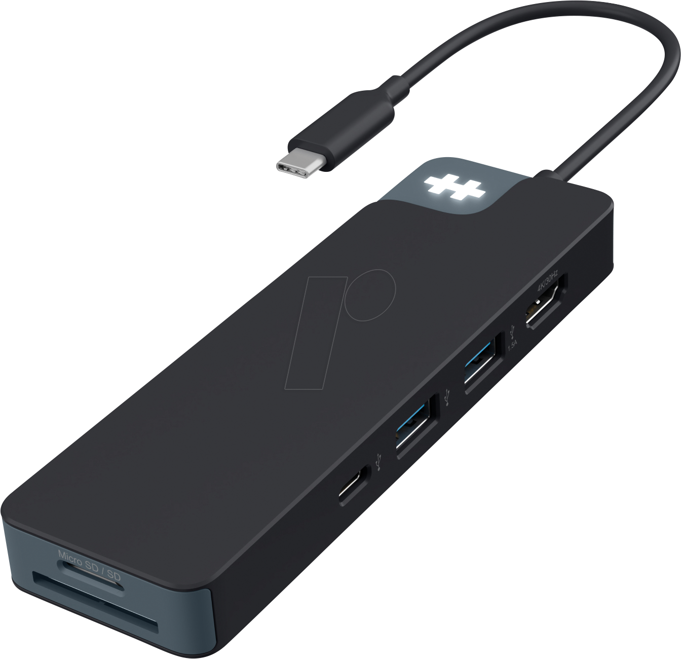1220000630307 - HD4102 SW - PortReplicator Dockingstation USB-C 8 Port schwarz