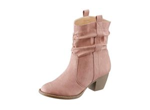 1234198338372 - Große Größen Cowboy Stiefelette rosé Gr37