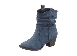 1234284684383 - Große Größen Cowboy Stiefelette blau Gr38