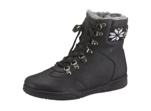 1234385658382 - Große Größen Schnürboots schwarz Gr38