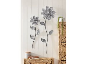 1234876826313 - Wanddekoobjekt HOME AFFAIRE Blumen Wanddekoobjekte Gr B H T 30 cm x 98 cm x 5 cm grau (grau antik) Wanddekoration Wanddekoobjekte Wanddeko aus Metall